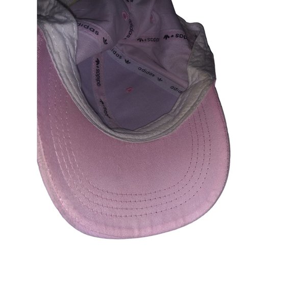 Adidas Logo Pink Baseball Hat Adjustable Buckle Strap Unisex Pink Cap One Size - Picture 9 of 10